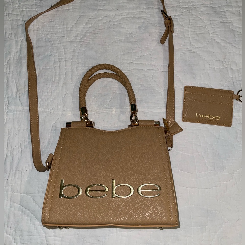Tan Bebe handbag with Card Holder - New